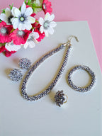Inhanns Rangshine 4-In-1 Crystal Glam Set - Handmade - Silver
