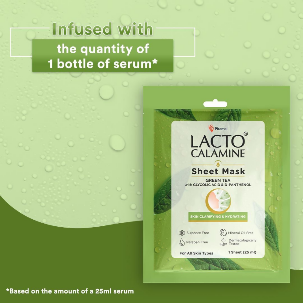 Lacto Calamine Green Tea Face Sheet Mask - Distacart