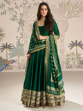 Evanik Women Green Embroidered Design Wedding Gown with Dupatta - Distacart