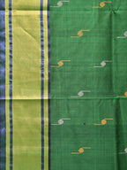 Green and Olive Uppada Silk Handloom Saree with Buta Design - Global Threads