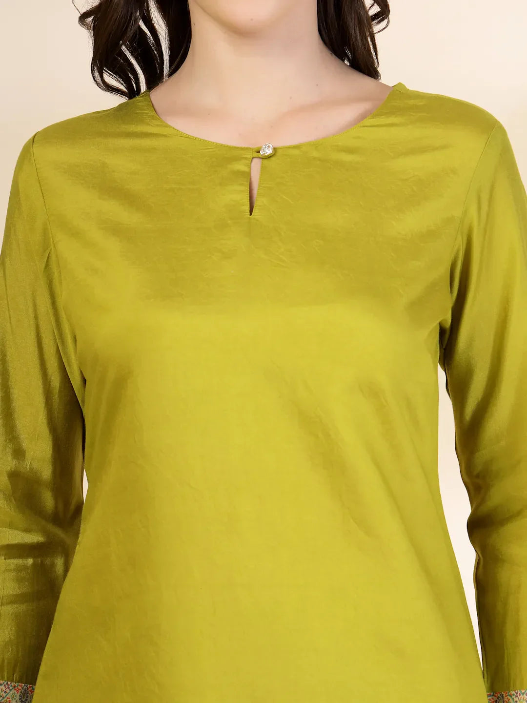 Yufta Green Silk Straight Kurta With Palazzo Dupatta Set - Distacart