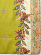 Yufta Green Silk Straight Kurta With Palazzo Dupatta Set - Distacart