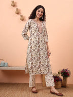 Yufta Green Straight Thared Work Kurta Trouser Dupatta Set - Distacart
