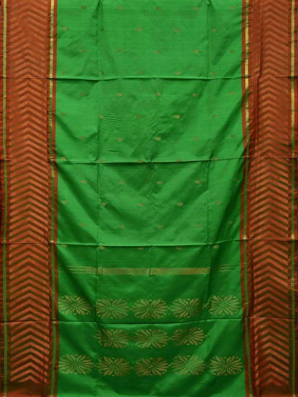 Green Uppada Silk Handloom Saree with Border Design - Global Threads
