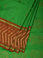 Green Uppada Silk Handloom Saree with Border Design - Global Threads
