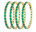 Gold-Plated Alloy Designer Green Combo Of Ad Bangles - The Pari - Distacart