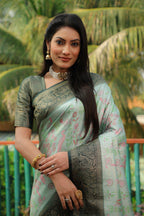 Anaita Green Woven Design Pure Kanjivaram Soft Satin Silk Saree With Blouse - Distacart