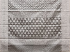 Grey Cut Work Tussar Cotton Saree with All Over Jamdani Style Design - Global Threads