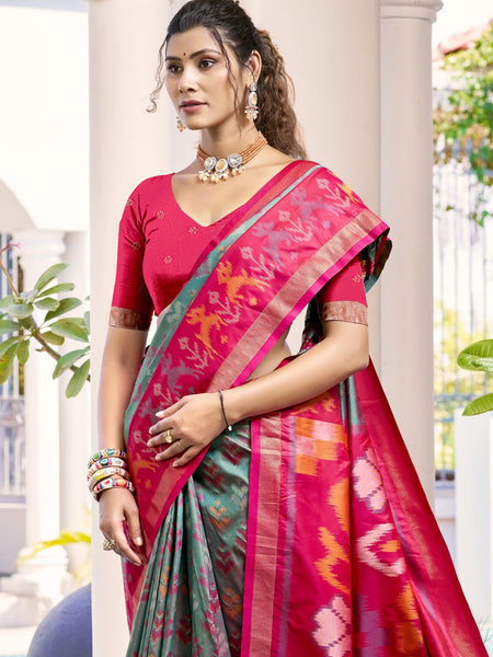 Anaita Grey Silk Saree With Blouse Piece