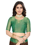 Vamika Black Chiffon Brasso Bollywood Style Woven Saree (DIMPLE BLACK) - Distacart