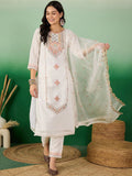 Sangria Embroidered Kurta With Trouser & Dupatta