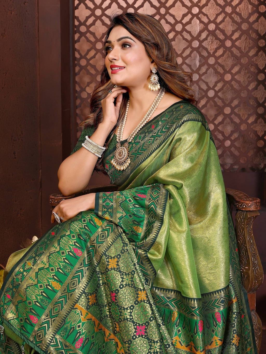 Aastha Fashion Pista Tissue Silk Weaving Saree - Distacart