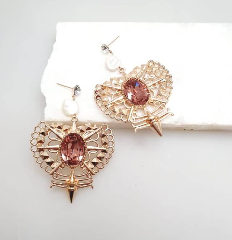 Bling Accessories Swarovski Blush Rose Earrings - Distacart