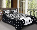 Vamika Printed Cotton Black Bedsheet With Pillow Covers (LEOC_SKHTY_BL)