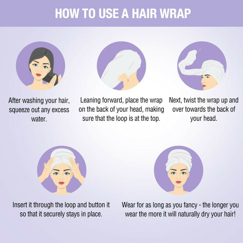 Nykaa Naturals Microfiber Hair Wrap for Frizz Free & Shiny Hair - Lavender