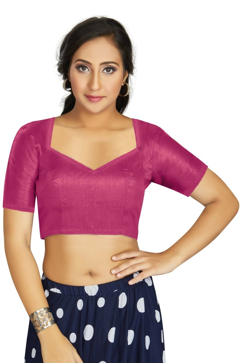 Aastha Fashion Women's Pink Art Silk Designer Traditional Readymade Blouse
