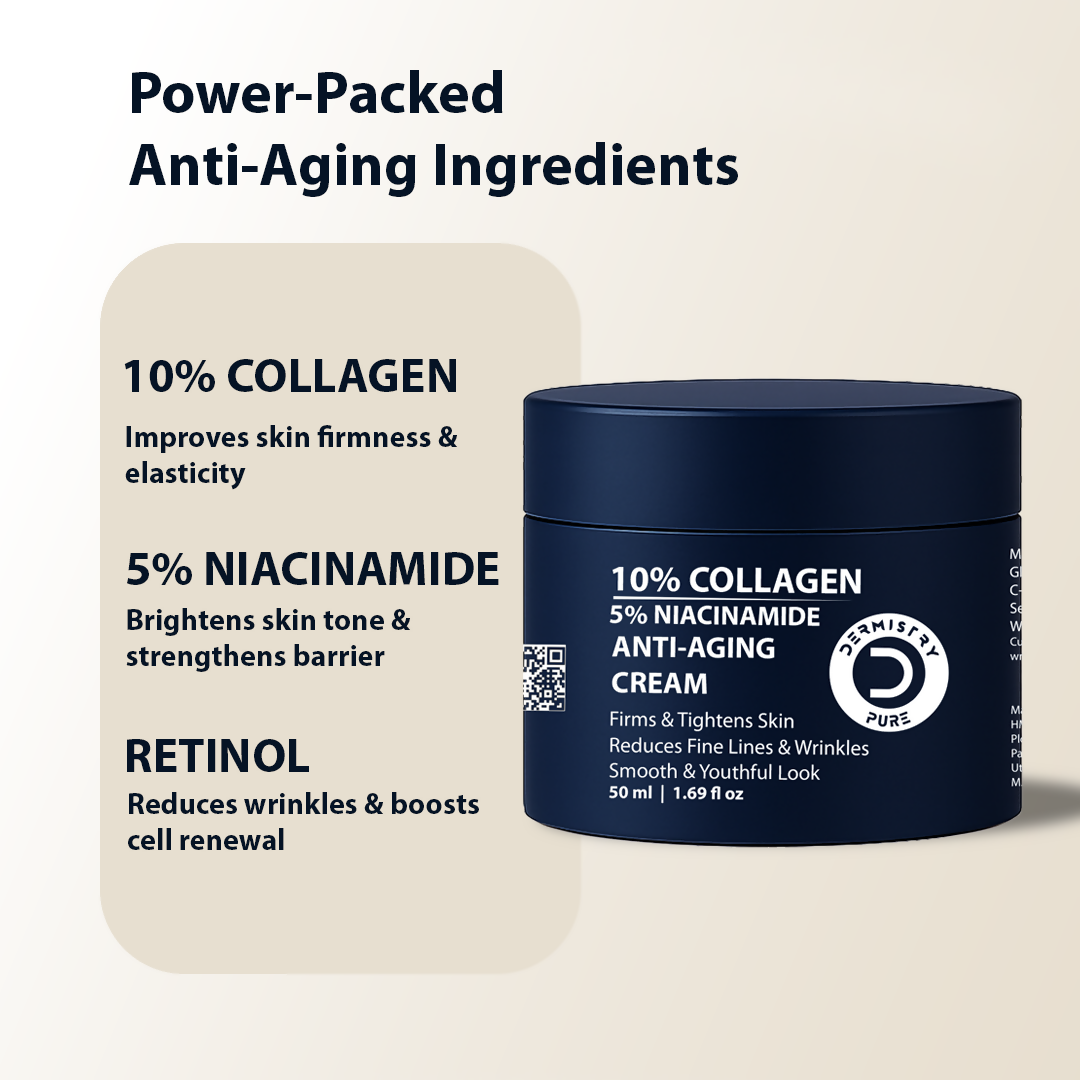Dermistry 10% Collagen Skin Tightening Anti Aging Day Night Hydrates Moisture Face Cream - Distacart
