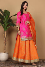 Joban Fashion Pink Silk Lehenga Set
