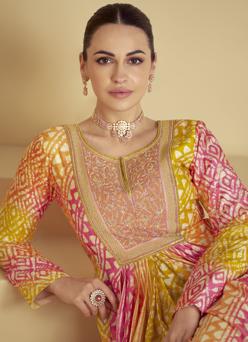 Vegaa Fashion Multicolor Real Muslin Digital Print Anarkali Suit - Distacart
