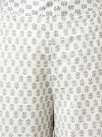 FIORRA Women's Off White Cotton A-Line Kurta Palazzo Set