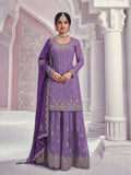 Vastranavya Exquisite Lavender Heavy Chinon with Embroidered & Sequins Work Salwar Suits