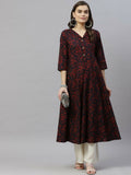 Miravan Women's Anarkalis Pure Cotton Floral Print Anarkali Kurta