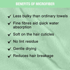 Nykaa Naturals Microfiber Hair Wrap for Frizz Free & Shiny Hair - Green