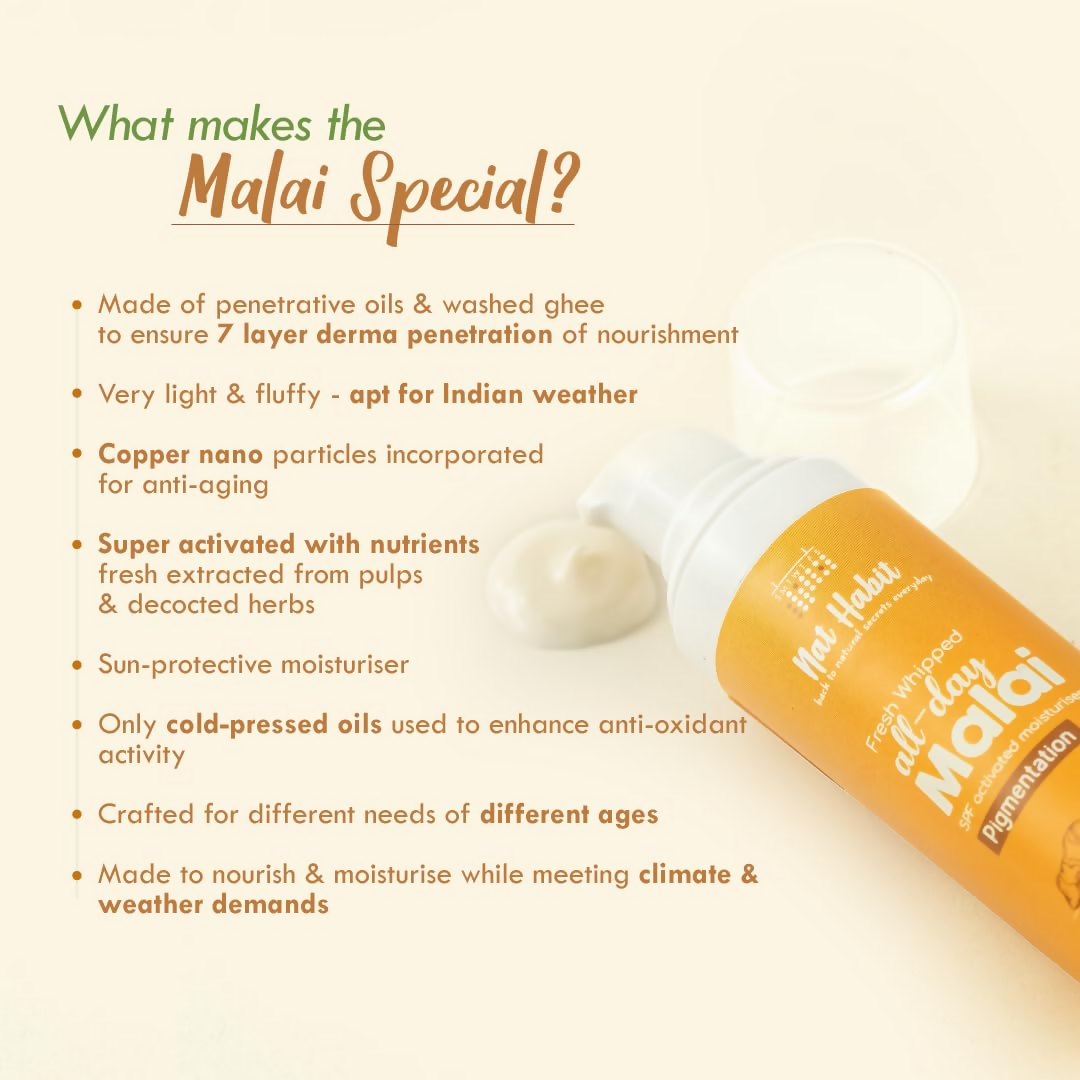 Nat Habit Turmeric Face Malai Cream For Skin Glow - Distacart