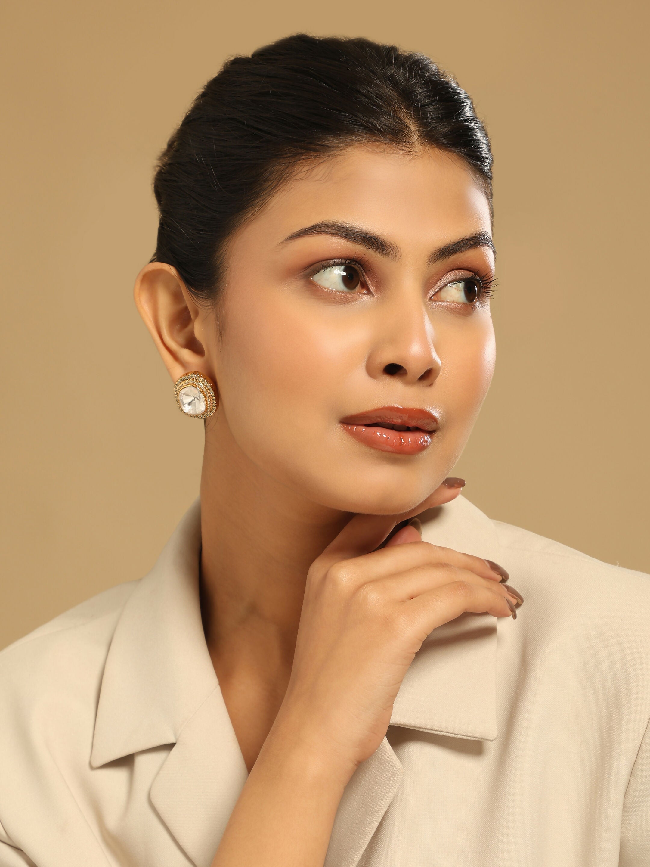 Nuyug Golden Spark Anti Tarnish studs - Distacart