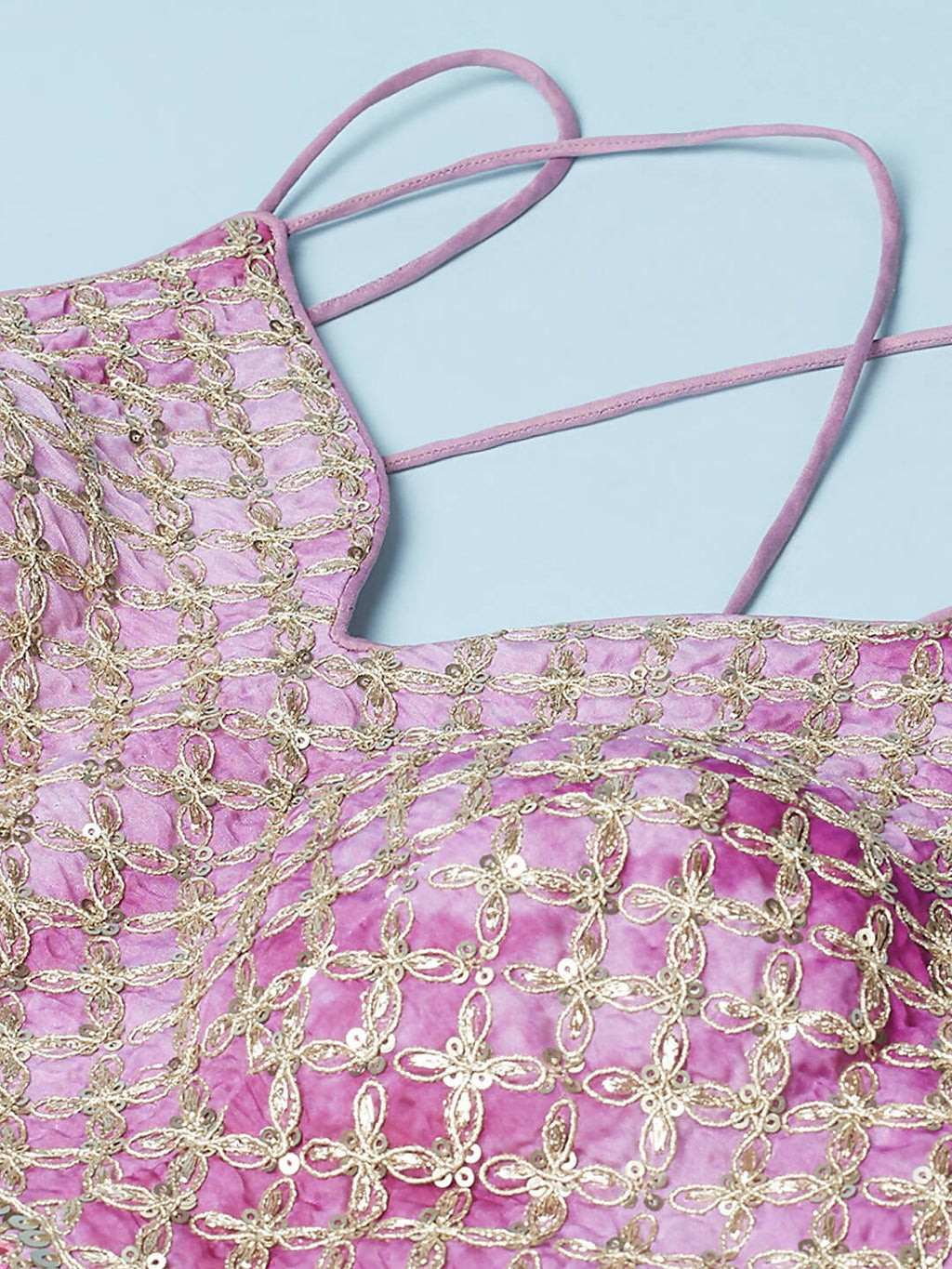 House of Panchhi Lavender Organza Floral Printed Lehenga choli & Dupatta