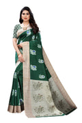 Vamika Green Printed Art Silk Saree