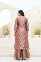 Teeya Creation Peach Viscose Jacquard Party Wear Designer Suit - Distacart