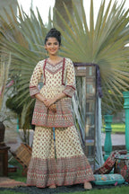 Juniper Women Cream Cambric Printed A-Line Tunic - Distacart