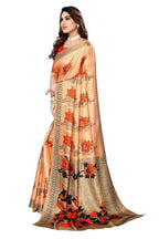 Vamika Orange Printed Art Silk Saree