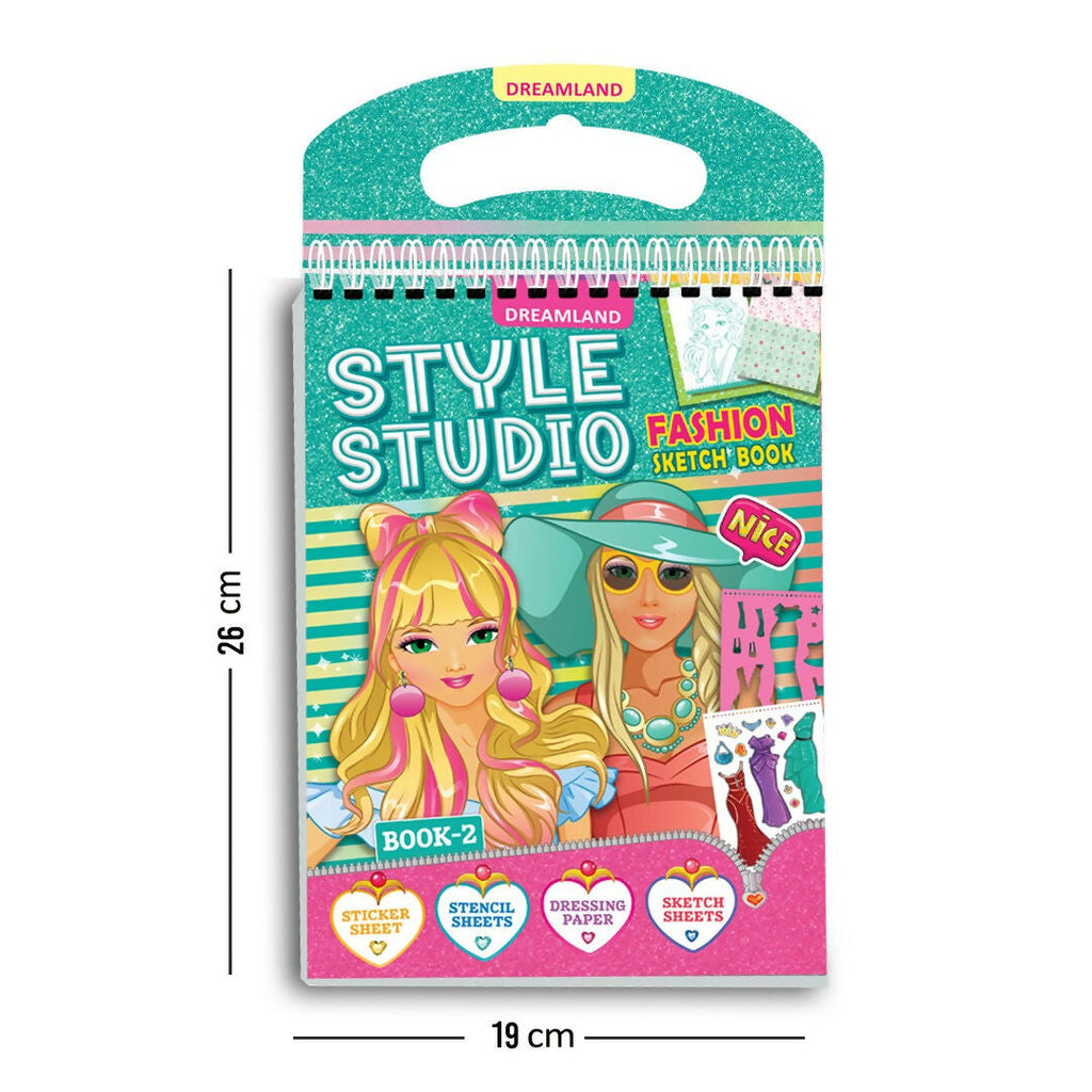 Dreamland Publications Style Studio Fashion Sketch Activity Book 2 for Girls Age 4-8 years - Distacart