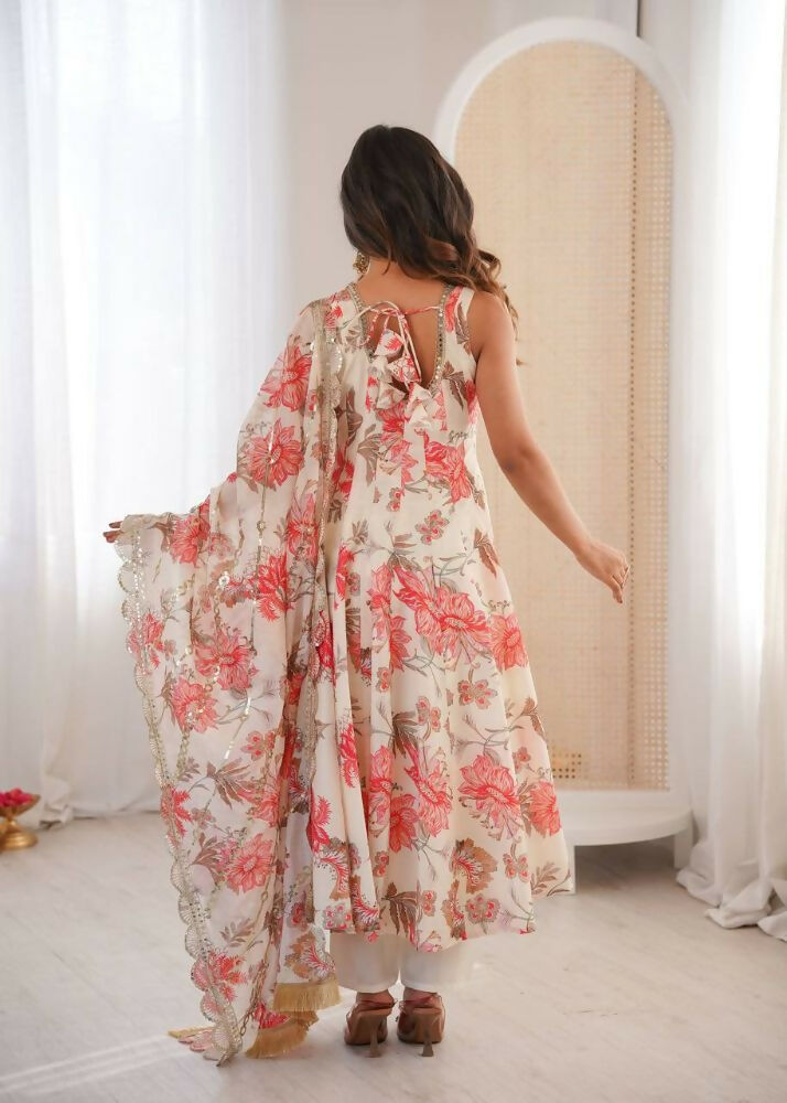 Teeya Creation Crea Pure Muslin Silk Digital Print Traditional Wear Long Gown - Distacart