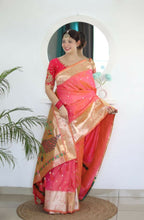 Gajri Woven Jacquard Designer Embroidery Work Party Wear Saree - Parampara