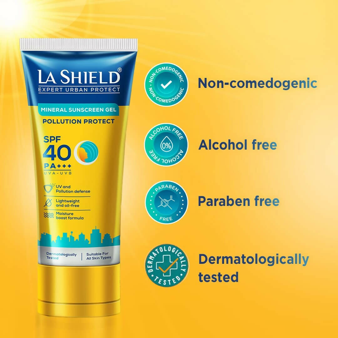 La Shield Mineral Sunscreen Gel For Pollution Protect - SPF 40 PA+++ - Distacart