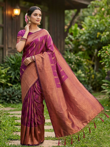 Shree Shyam Fashion Purple Silk Blend Saree