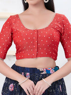 Joban Fashion Pink Tissue Elbow Sleeveless Front Open Blouse
