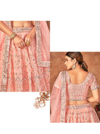 Wedding Designer Pink Organza lehengha Choli - Anbazaar - Distacart