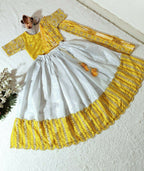 Jyoti Fashion Classy Yellow Heavy Chenille Sequins Embroidered Kids Lehenga Choli Set