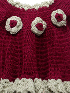 ChutPut Hand knitted Crochet Beautiful Wool Dress For Baby Girls - Purple