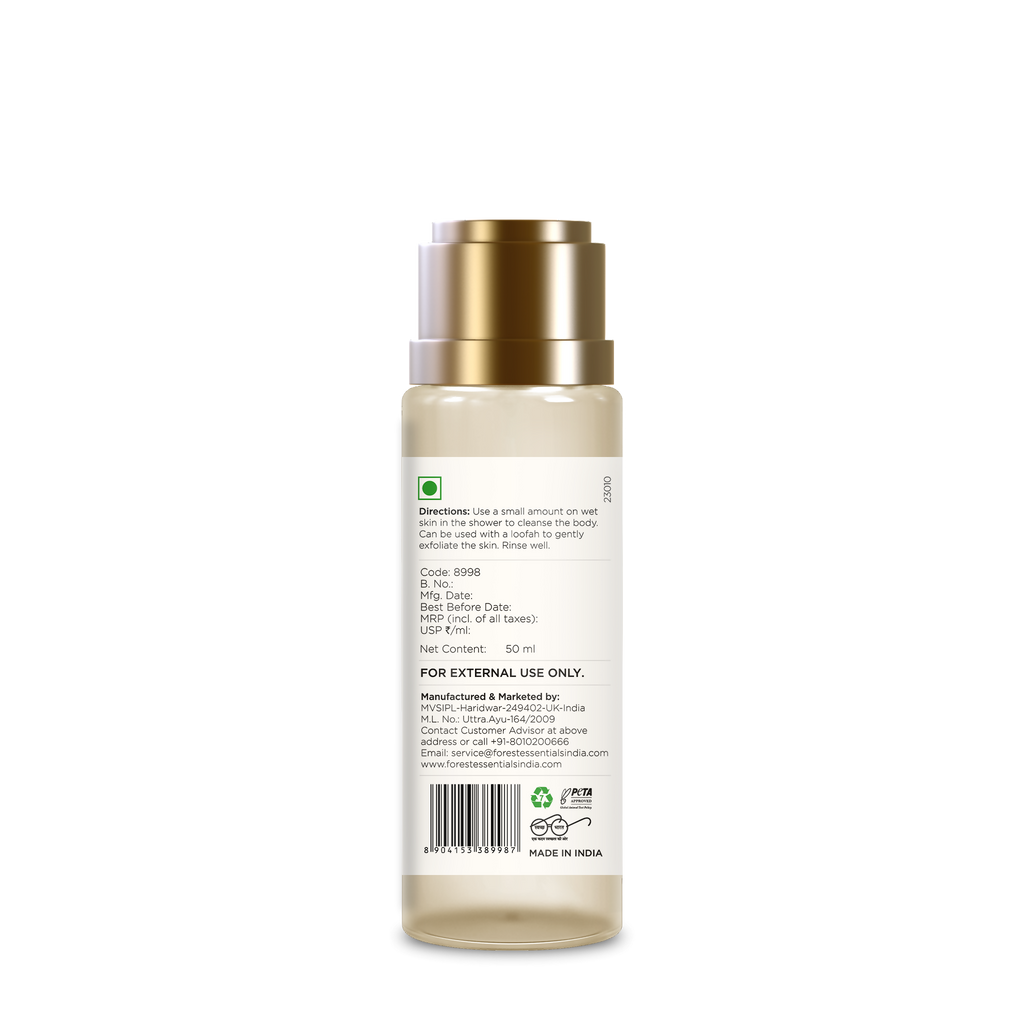 Forest Essentials Travel Size Silkening Shower Wash Oudh & Green Tea