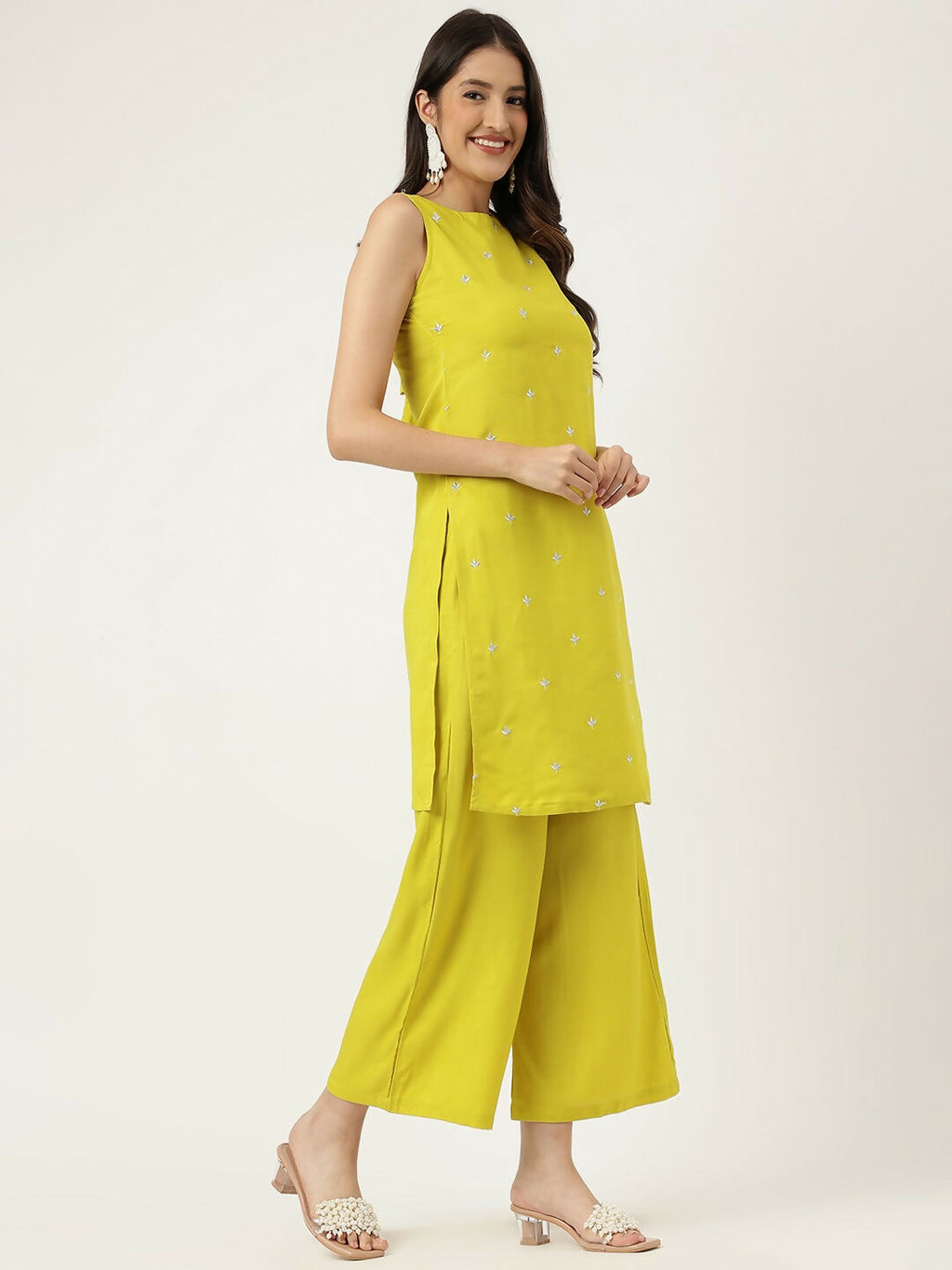 Joban Fashion Mustard Rayon and Embroidered Work Straight Kurta Bottom Set