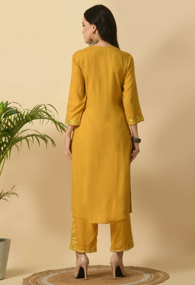 Joban Fashion Mustard Cotton Rayon Kurta Set