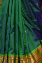 Very Much Indian Pure Silk Paithani - Dual Tone Blue Green - Distacart