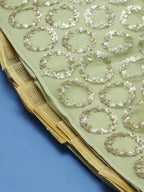 House of Panchhi Lime Green Net Embroideried Round Sequins Lehenga