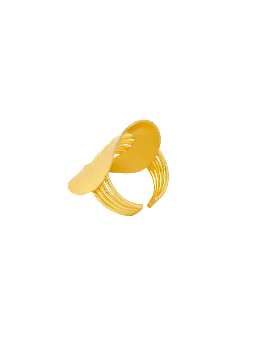 NVR Women's Western Gold-Polished Adjustable Finger Ring