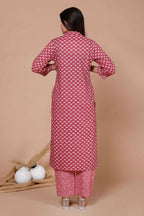 Miravan Women's Pink Straight Floral Printed Kurta & Palazzo With Dupatta Set